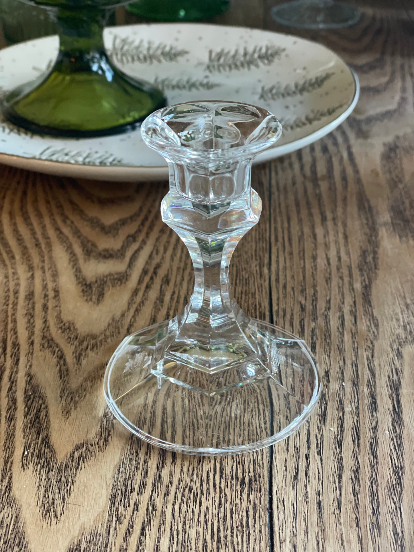 Vintage Glass Candlestick Holder