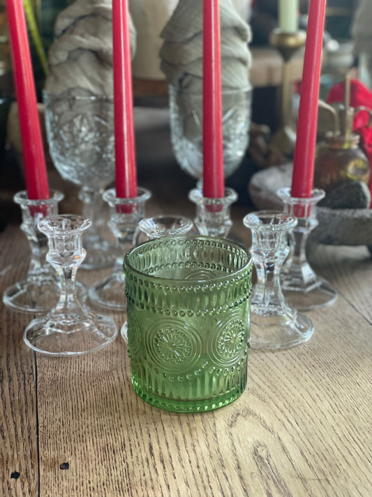 Vintage Embossed Floral Vintage Glass