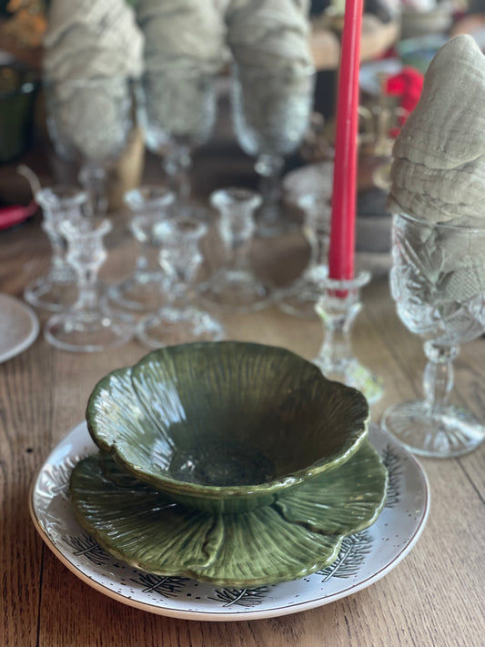 Rouge Green Flower Fleur Rustique by Nanette Vacher Ambiance Bowl Set of 4