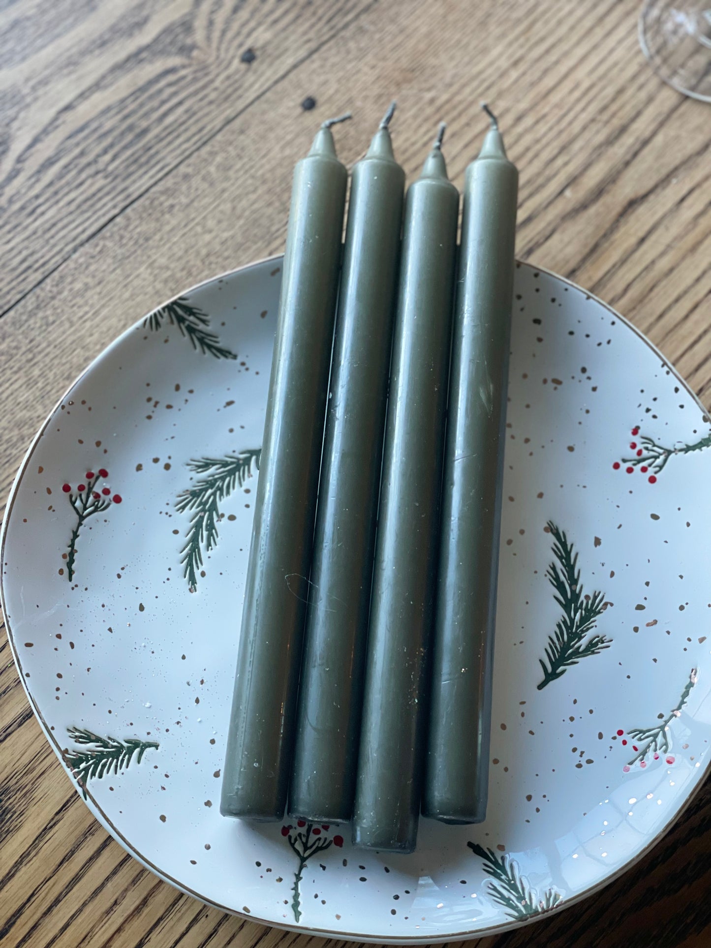 Pine Green Tapered Candles