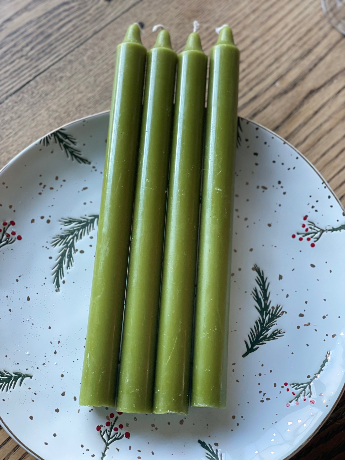 Green Elegant Tapered Candles