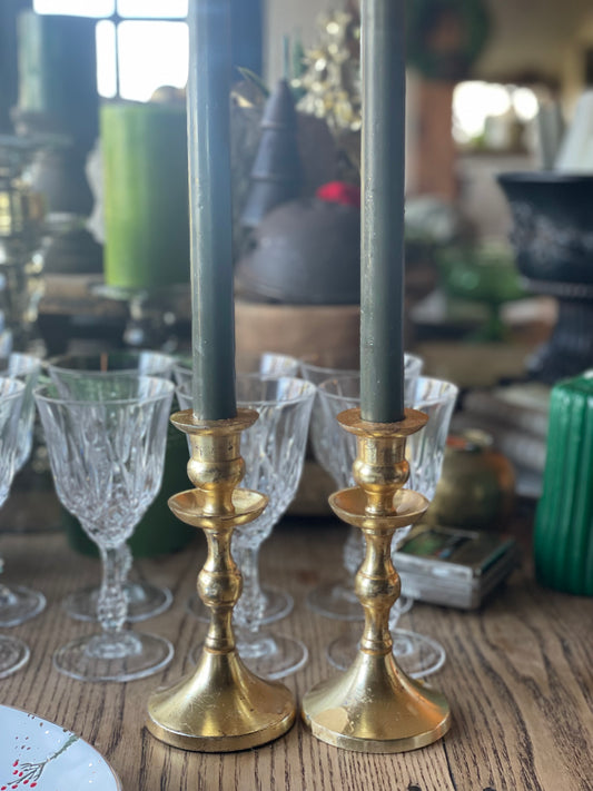 Vintage Gold Inspired Candlestick Holders